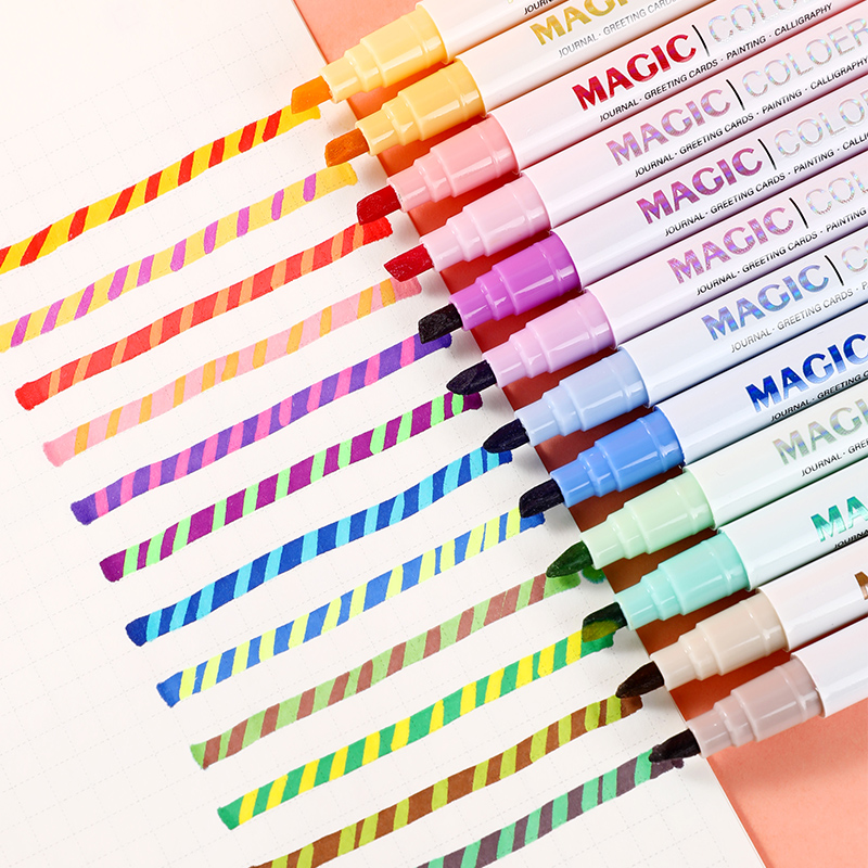 12 szt. Dwustronny magiczny ze – Pastel Highlighter Set Double Ended recenzja i cena