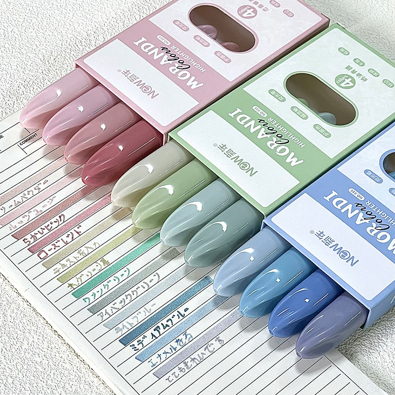 4 szt. Zakreślacze Morandi Gra – Pastel Highlighter Set Double Ended recenzja i cena