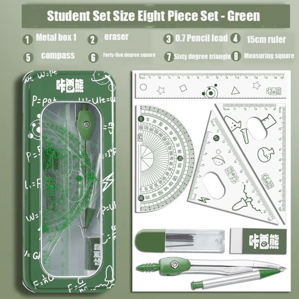 8-częściowy zestaw wielofunkcy – Math Geometry Set With Compass recenzja i cena